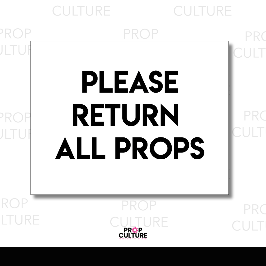 Please Return All Props Table Top Word Prop