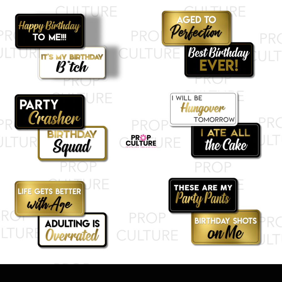Adult Birthday Prop Pack {Backordered - Est to ship wk of 11.10}