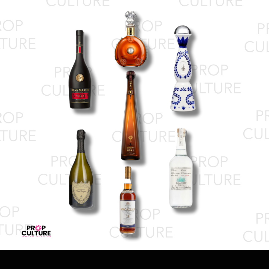 Alcohol Liquor Premium 16" Bottles Prop Pack