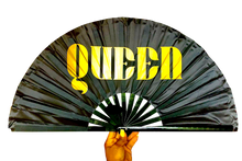 Load image into Gallery viewer, Queen Satin Statement Fan