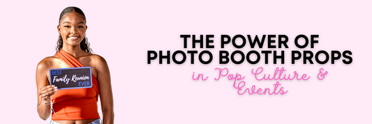 Black young woman holding Photo Booth Prop
