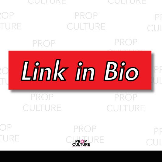 Link in Bio photo booth word prop 13x3.5 red and white PVC prop
