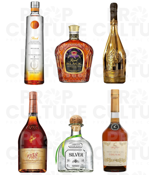 Alcohol Liquor Bottles Prop Pack