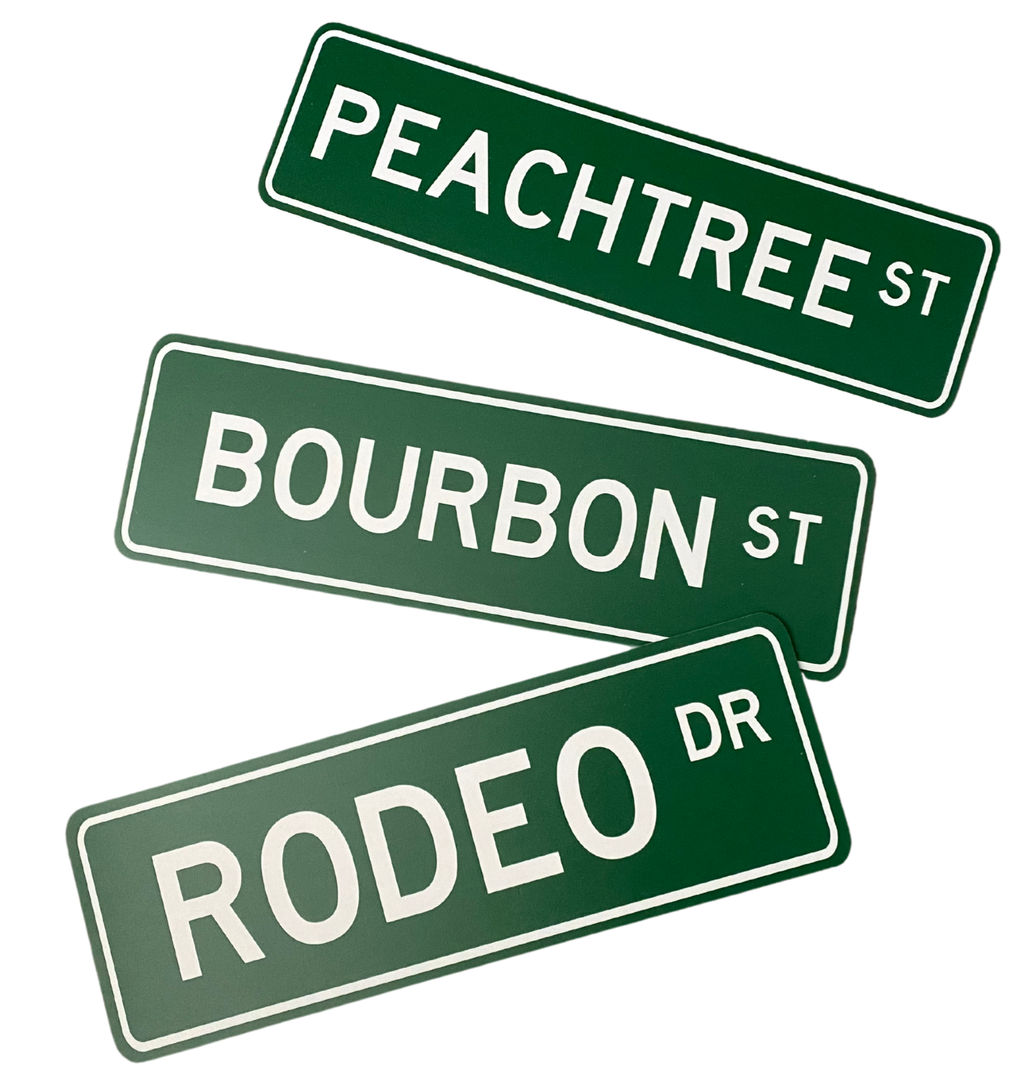 Custom street sign photo booth prop, PVC with rounded corners, 4.5" tall and variable length based on text.